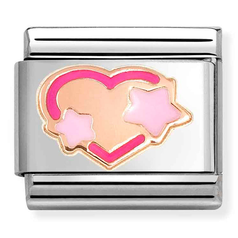 Nomination | Pink Fuchsia Heart and Stars in Rose Gold