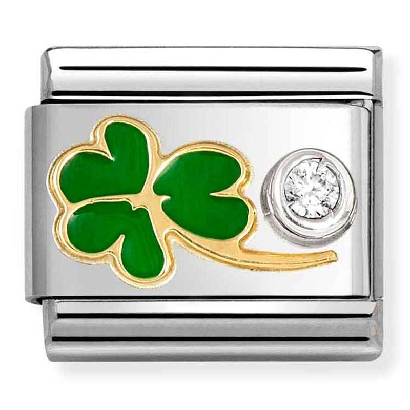 Nomination | Green Clover Flower in 18k Gold