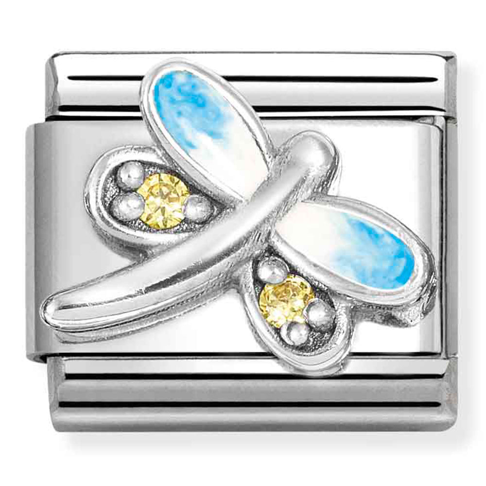 Nomination Dragonfly Blue CZ 925 Silver Composable Link