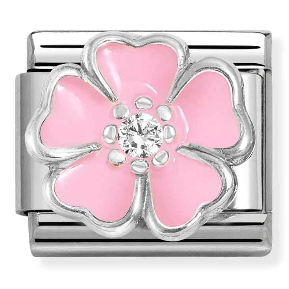 Nomination Pink Flower 925 Silver Composable Link
