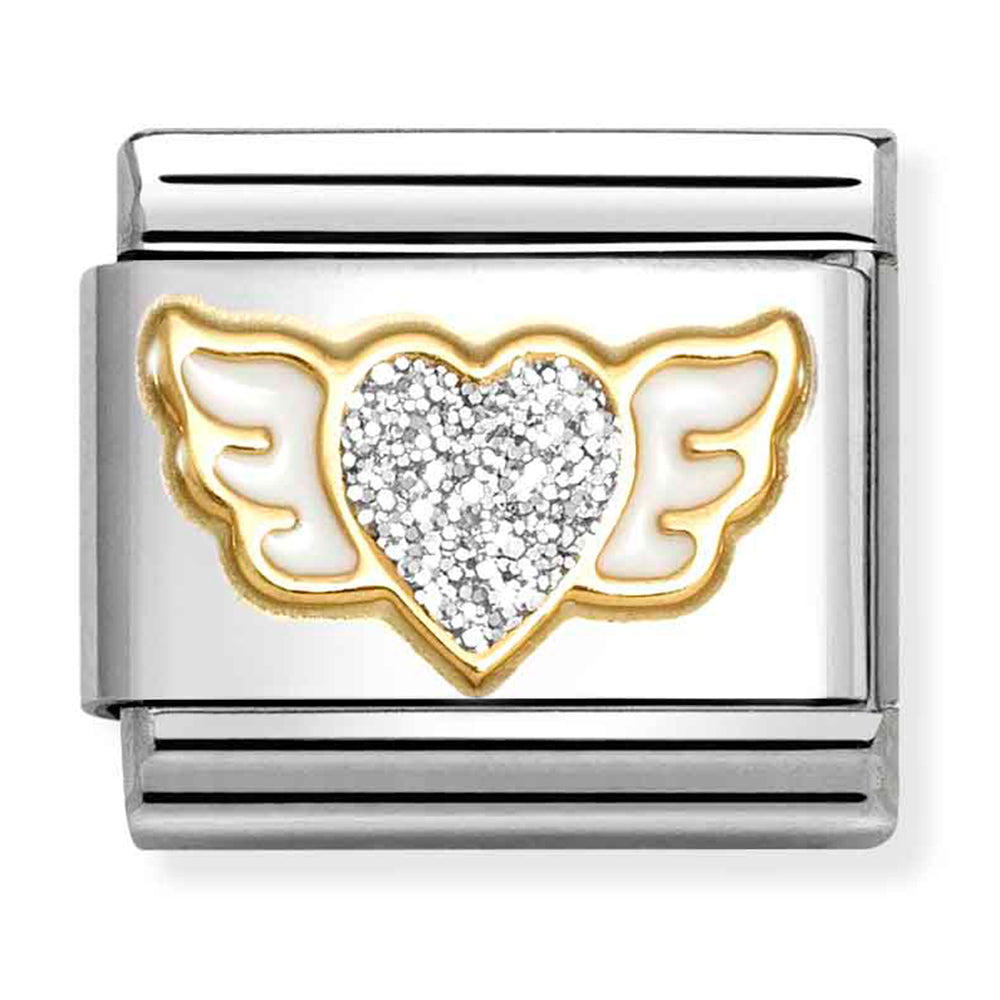Nomination Heart With Wings 18K Gold Composable Link