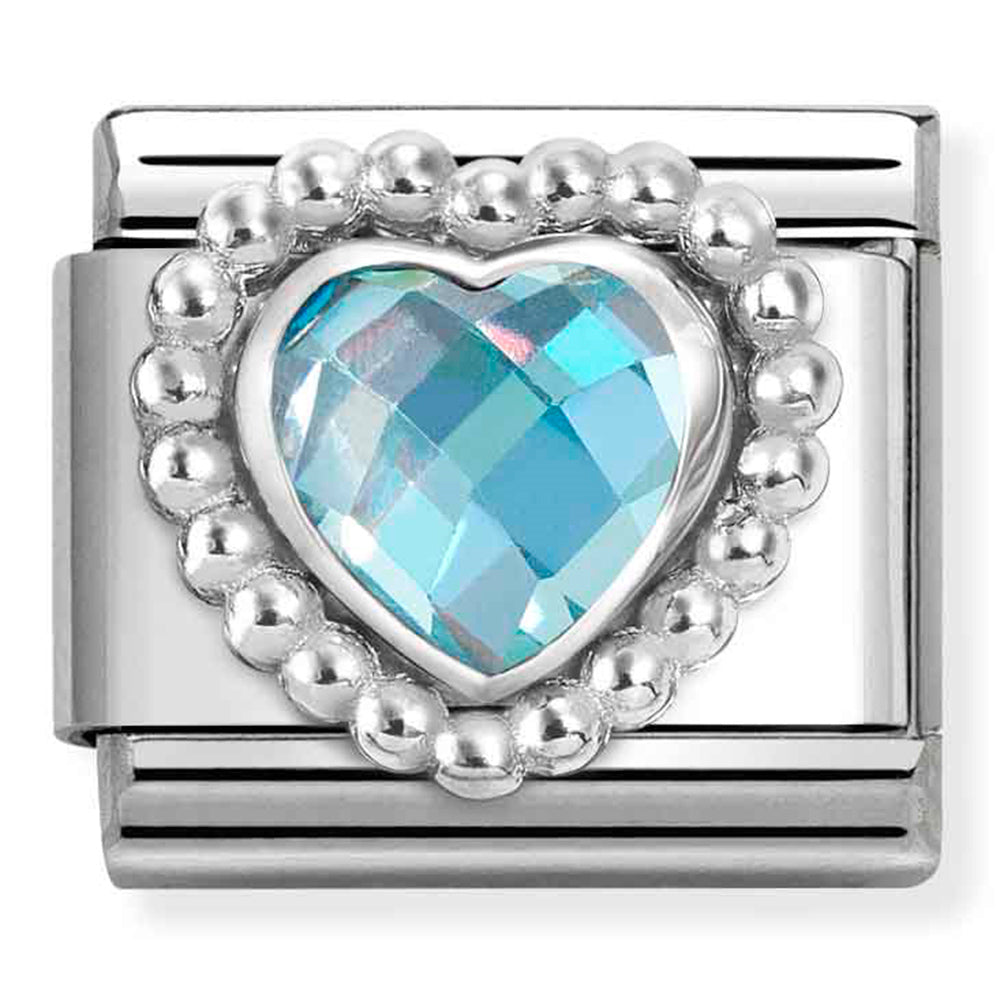 Nomination Light Blue Heart 925 Silver Composable Link