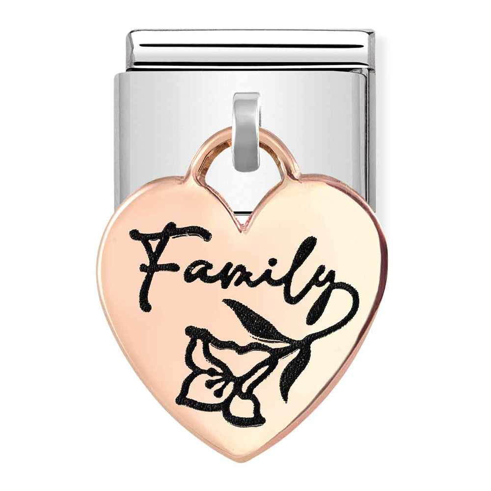 Nomination Heart Family 18k Gold Composable Link
