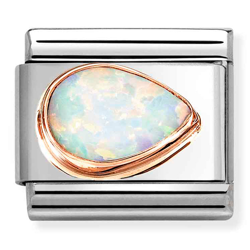 Nomination White Opal Drop Right 9K Rose Gold Composable Link