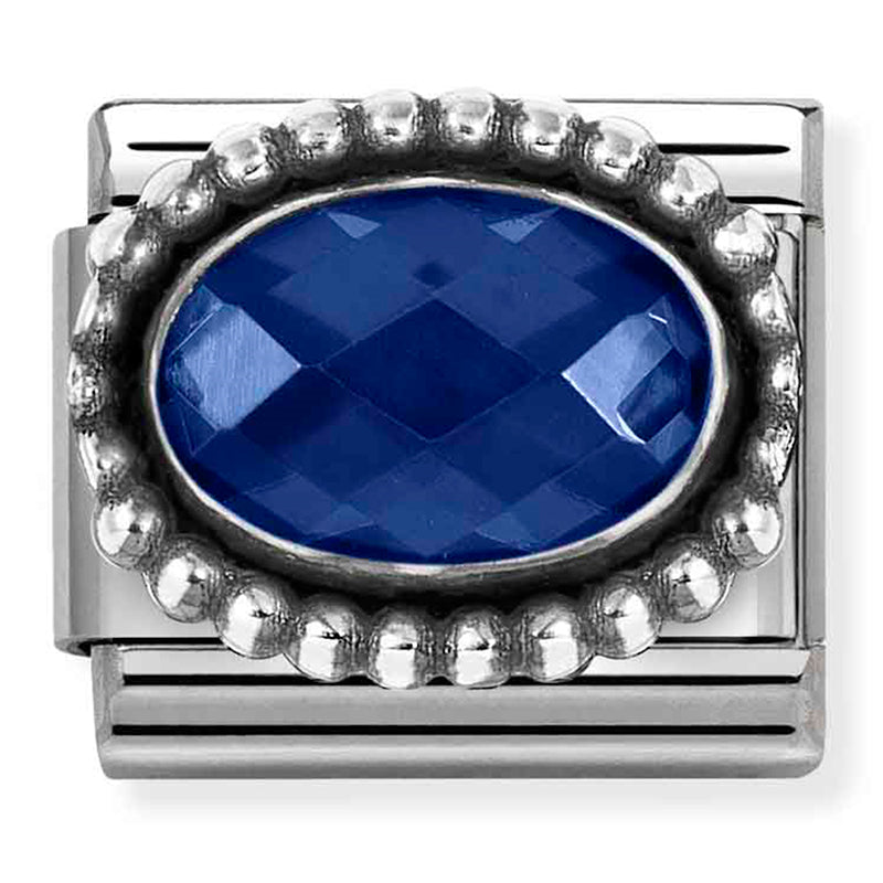 Nomination Blue Faceted Oval 925 Silver Composable Link