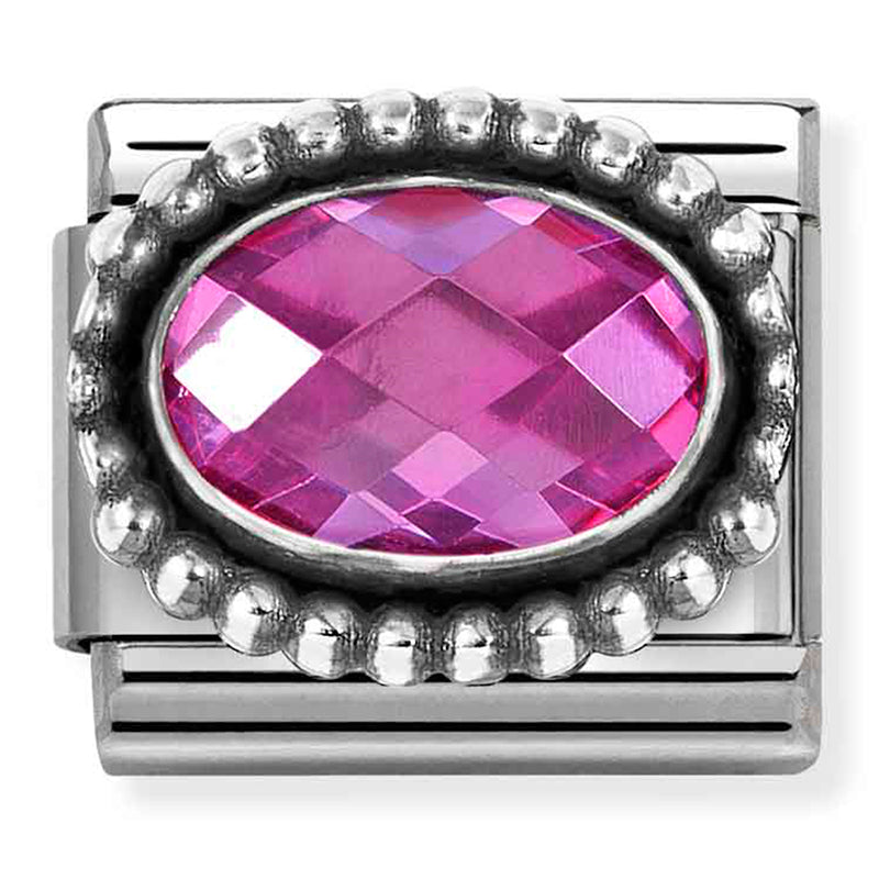 Nomination Pink Faceted Oval 925 Silver Composable Link