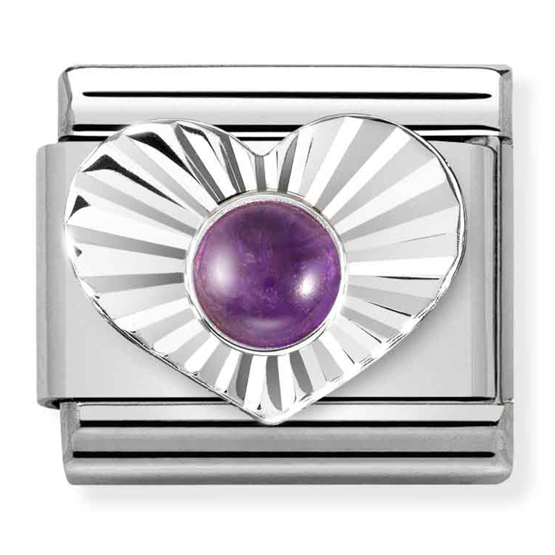 Nomination Amethyst Heart 925 Silver Composable Link