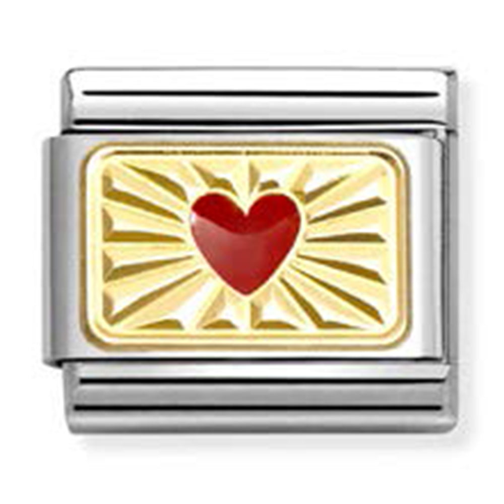 Nomination Red Etched Heart 18K Composable Link