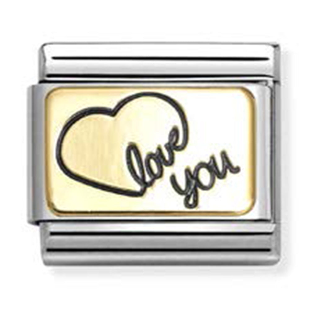 Nomination Love You Heart 18K Gold Composable Link