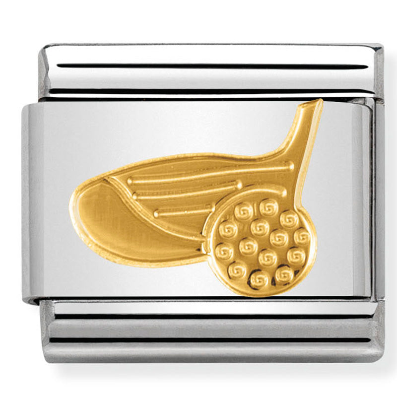 Nomination Golf Club & Ball 18K Gold Composable Link