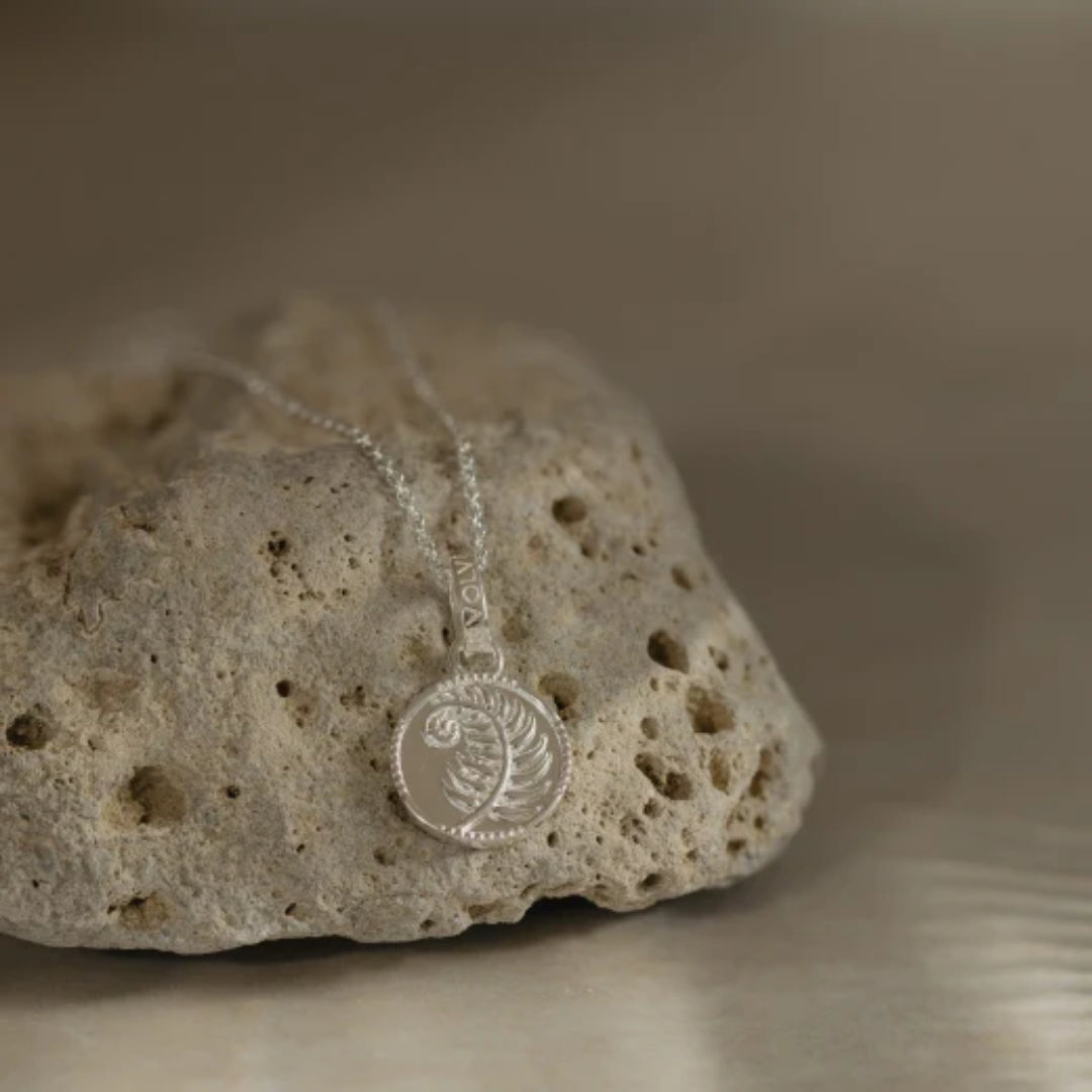 Evolve NZ Fern Coin Pendant Charm (Strength) | STG