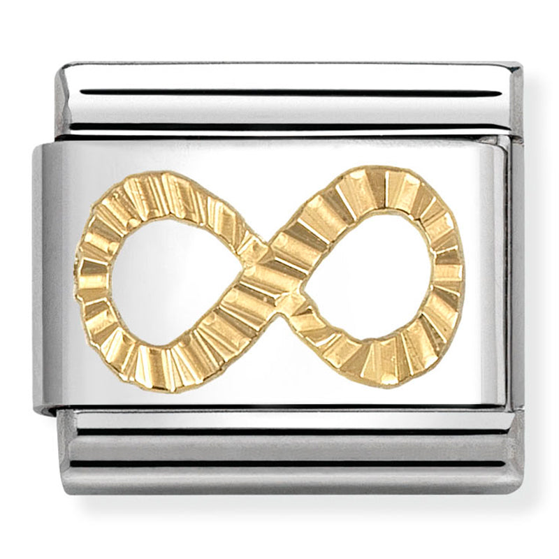 Nomination Etched Infinity 18K Gold Composable Link