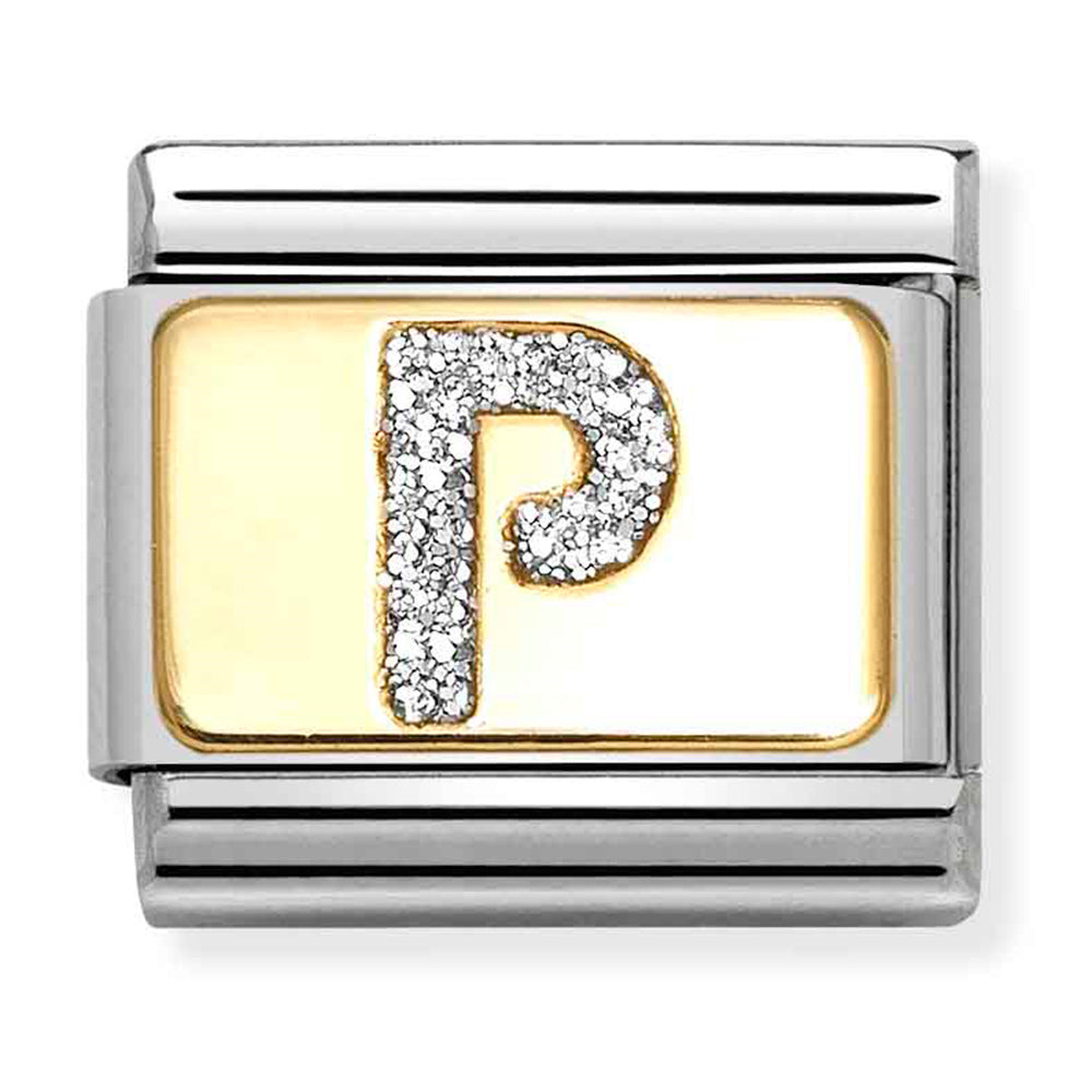 Nomination Silver Letter P 18K Gold Composable Link