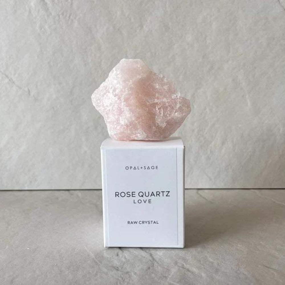 Opal & Sage - Rose Quartz (Love) Raw Boxed Crystal