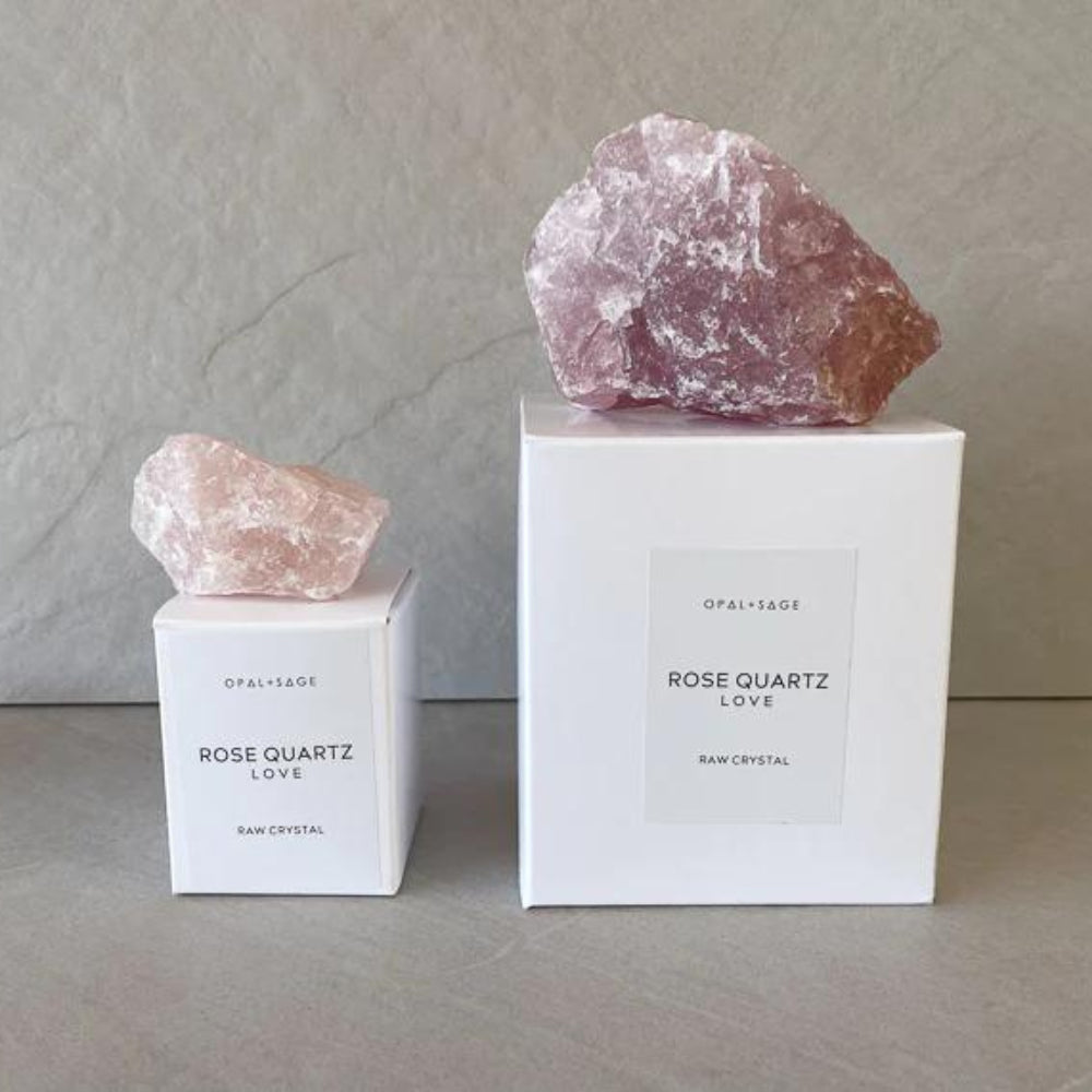 Opal & Sage - Rose Quartz (Love) Raw Boxed Crystal