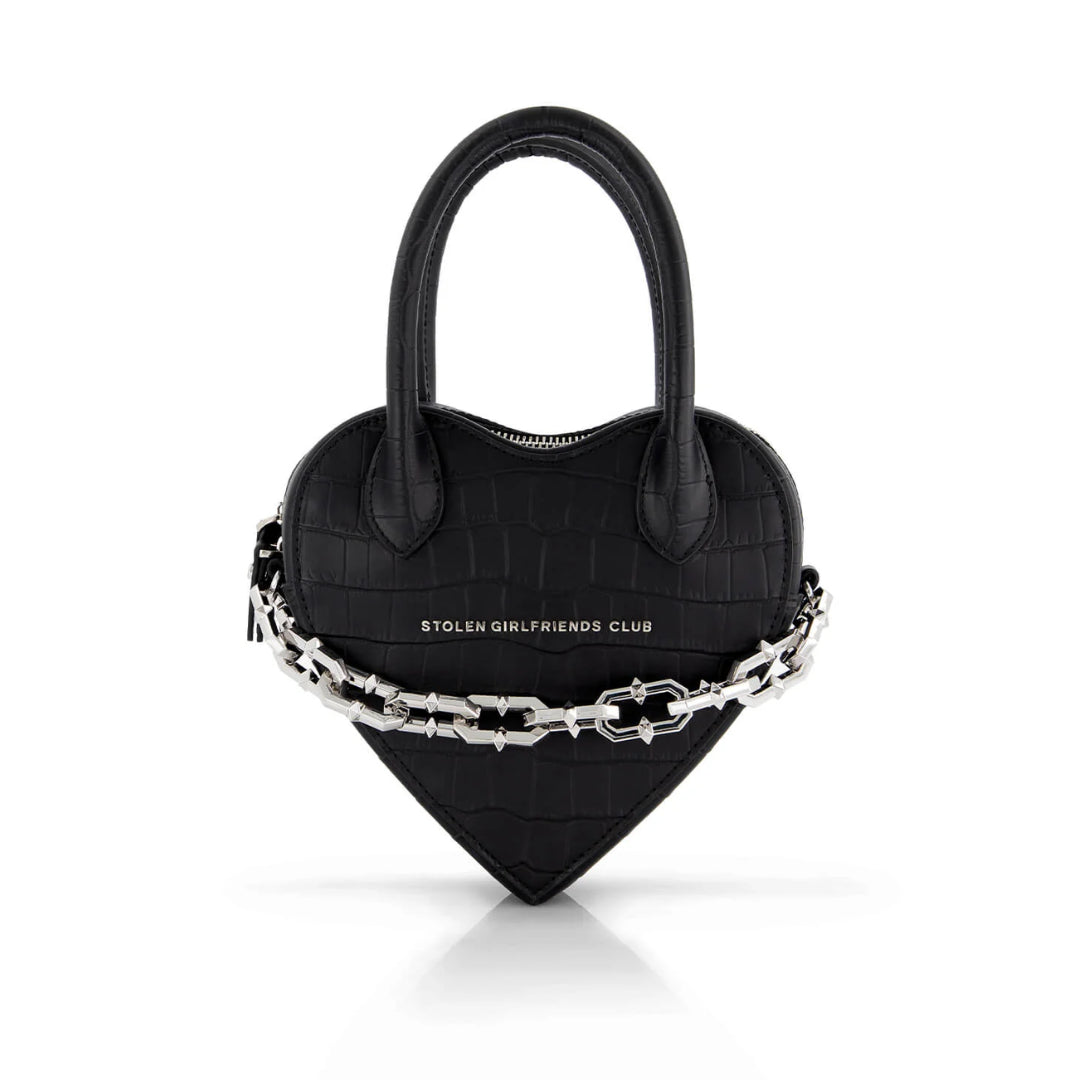 Stolen Girlfriends Club Rebellious Heart Black Leather Bag