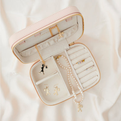 Karen Walker Peach Leather Jewellery Box