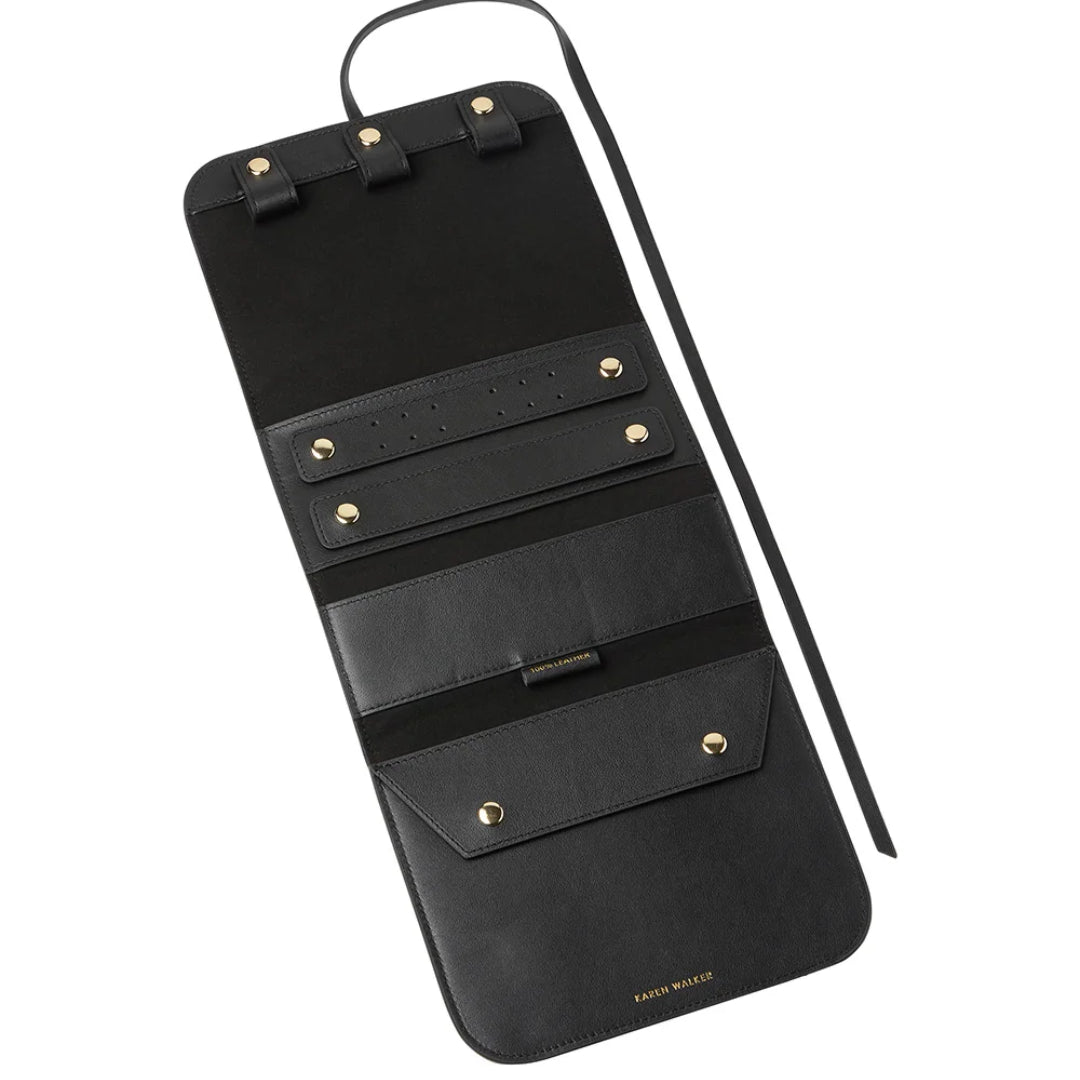 Karen Walker | Black | Leather | Jewellery Roll with Dust Bag