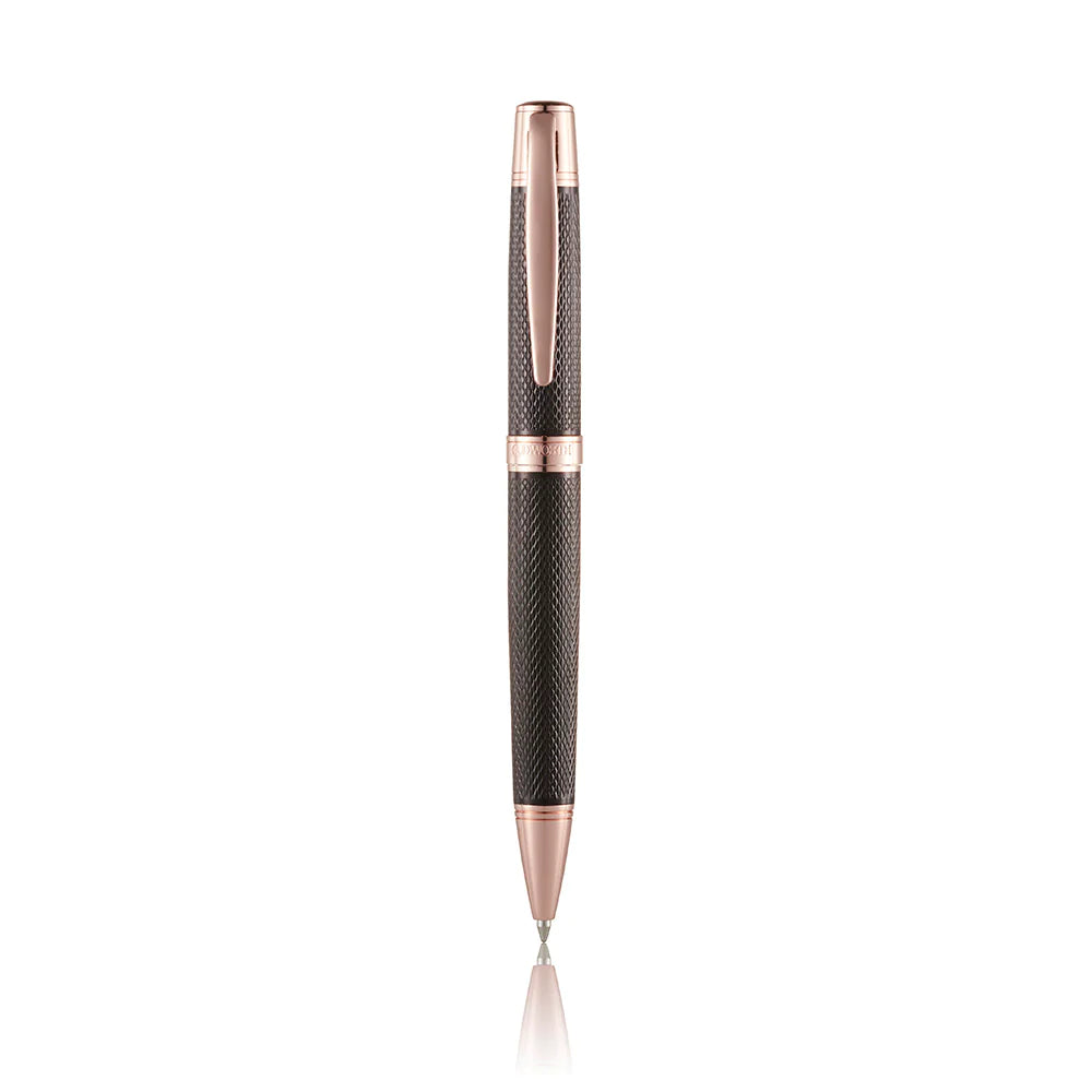 Black Mesh Rose Gold Ballpoint Pen