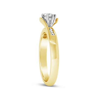 9ct Bitone Diamond Engagement Ring