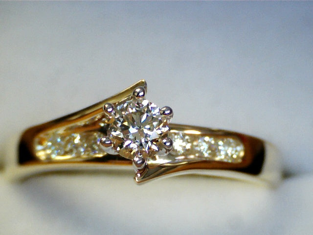 9ct Bitone Diamond Engagement Ring