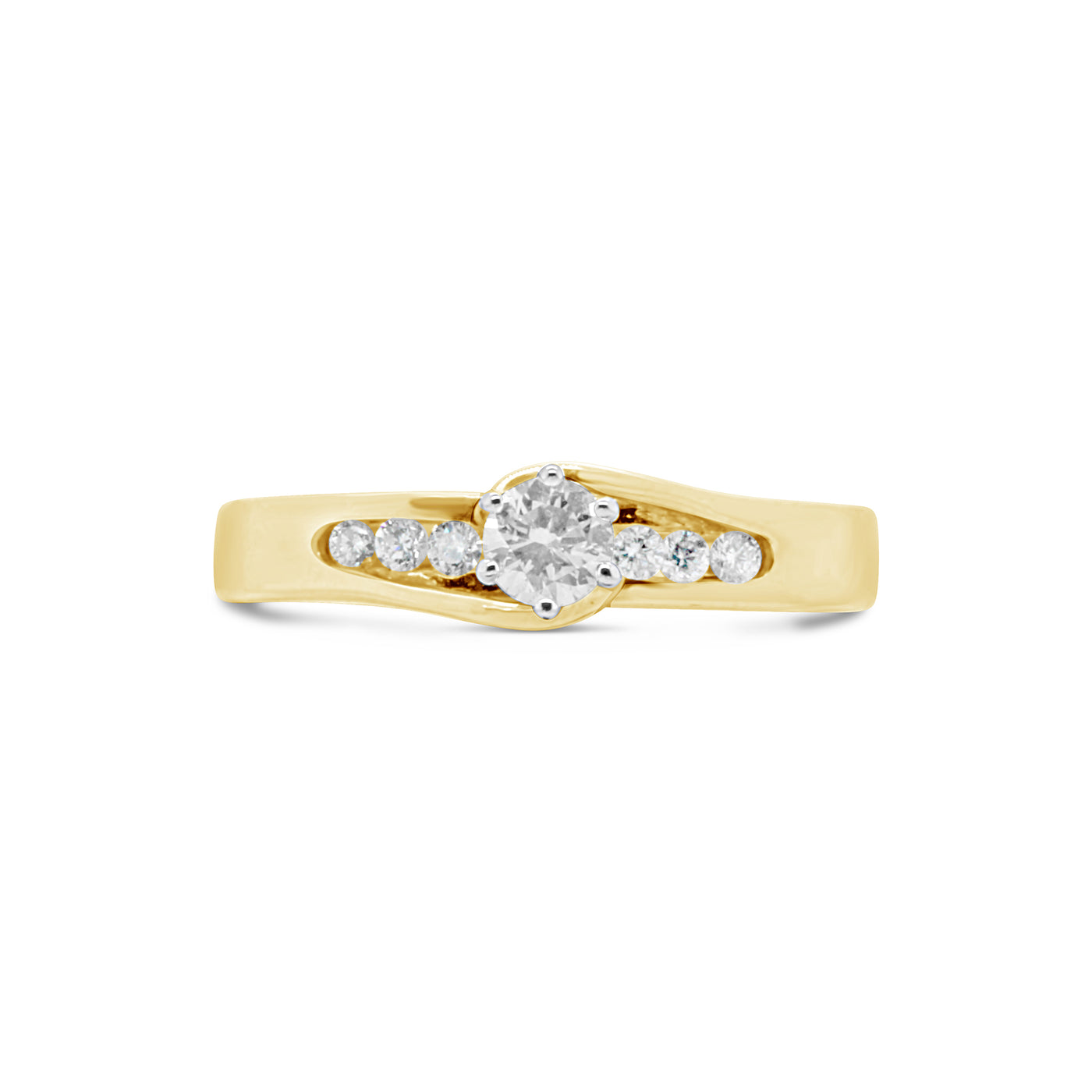 9ct Bi-tone Diamond Engagement Ring