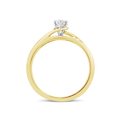 9ct Bi-tone Diamond Engagement Ring