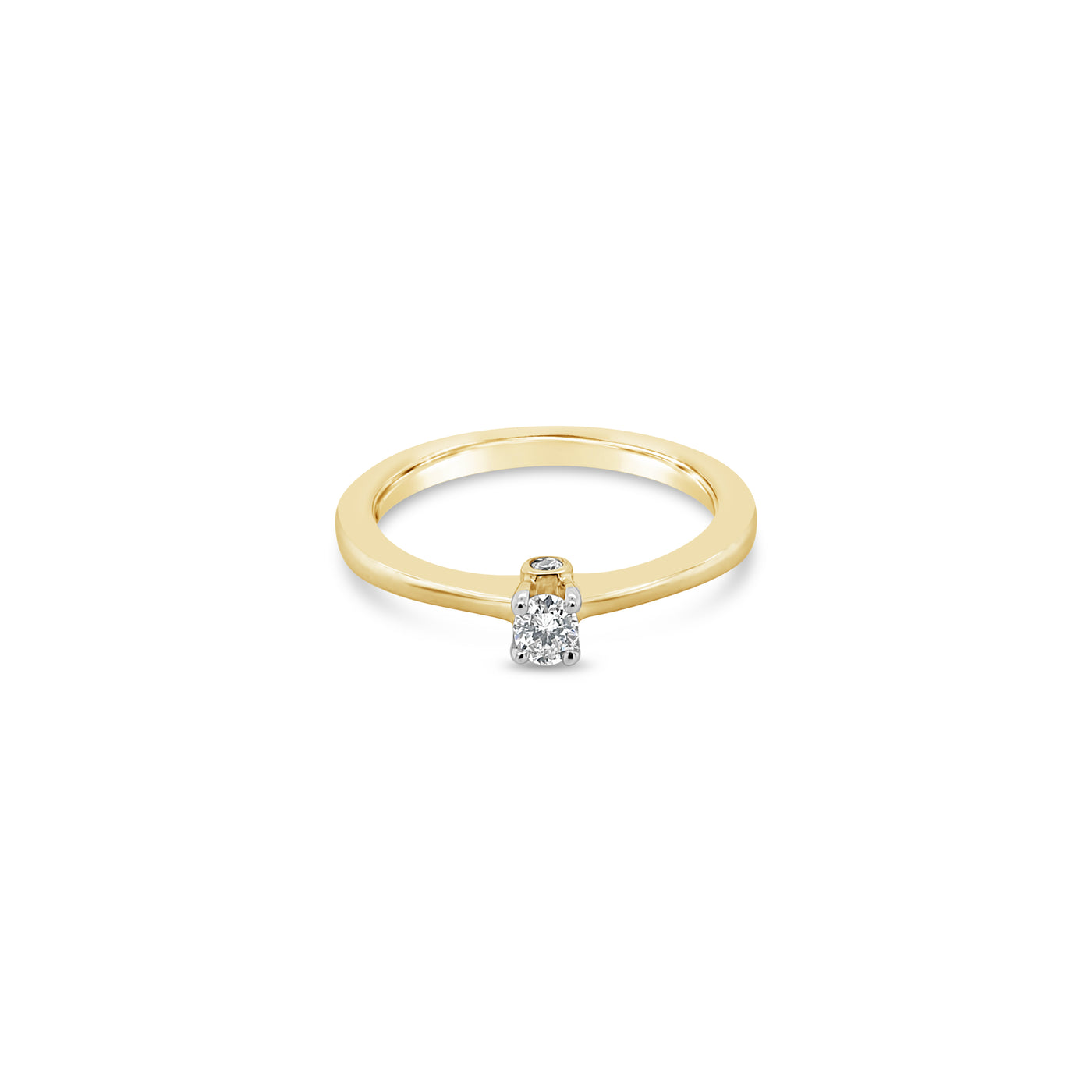 14ct Yellow Gold Diamond Solitaite Ring