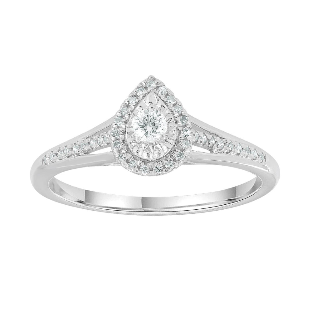 9k White Gold Diamond Ring