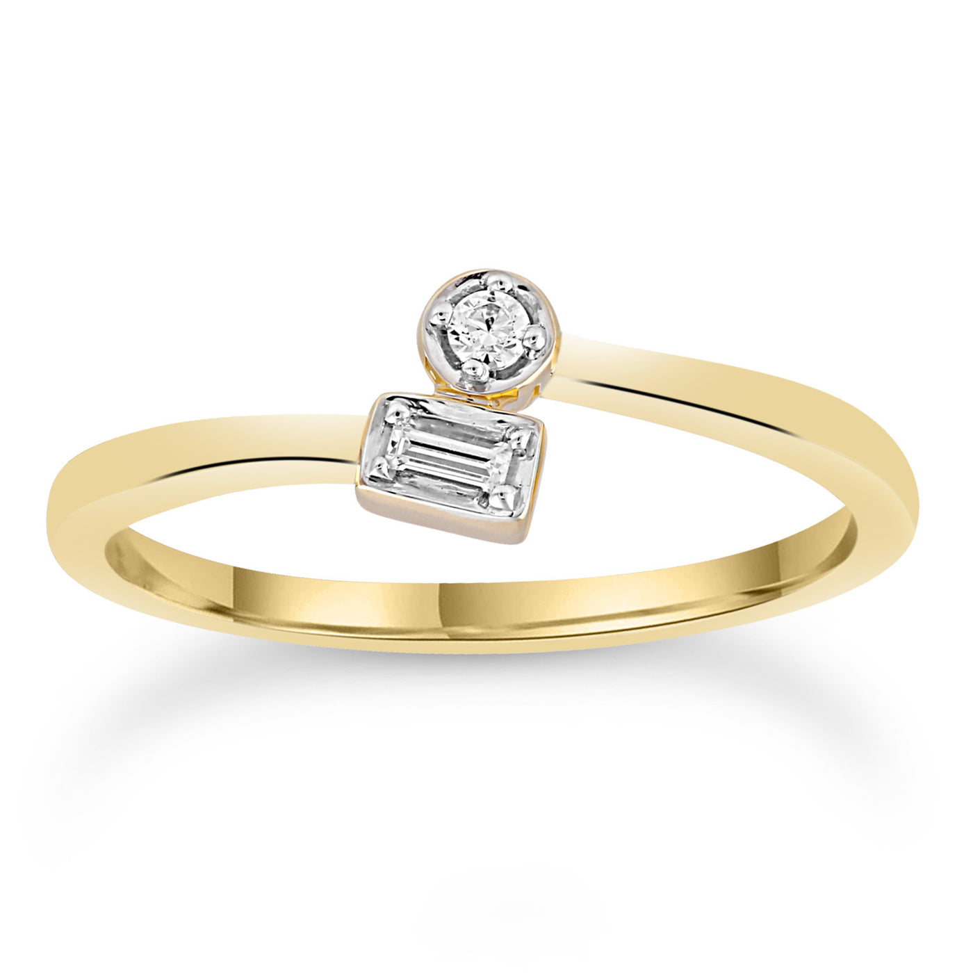 9k Yellow Gold Minimalist Diamond Ring