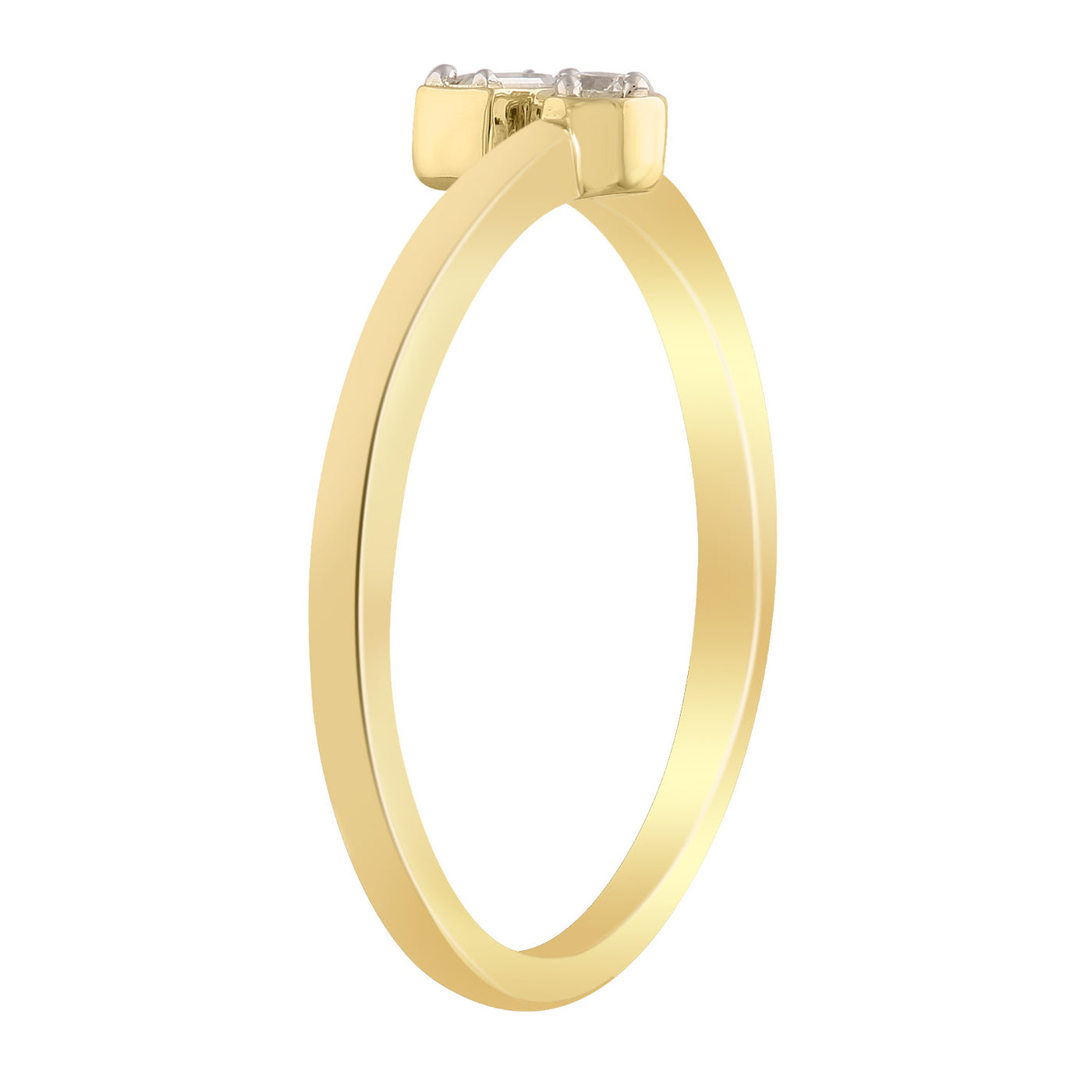 9k Yellow Gold Minimalist Diamond Ring