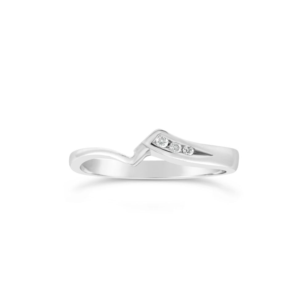 9ct White Gold Fitted Diamond Band TDW 0.04ct
