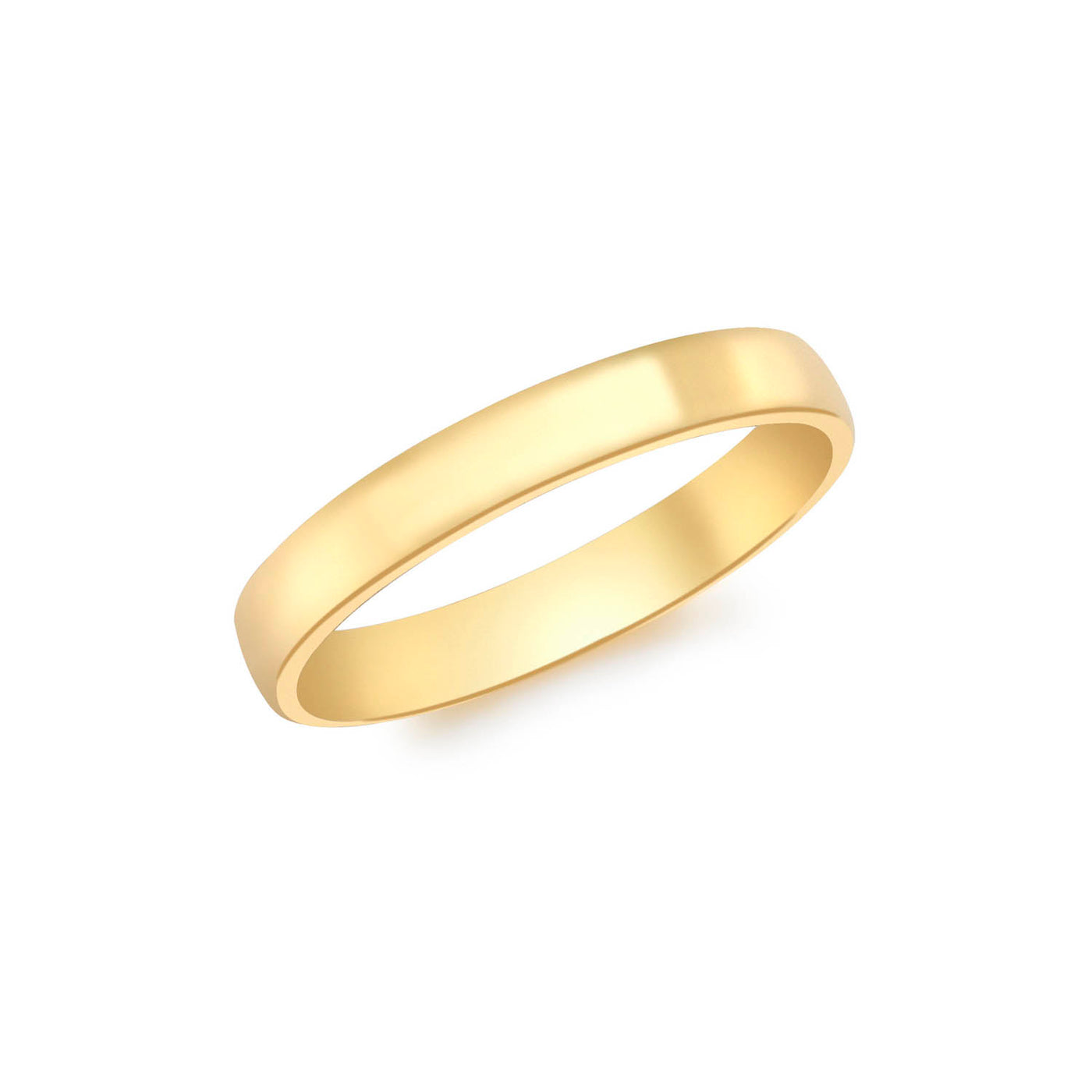 9k Yellow Solid Gold Plain Band Ring (R)