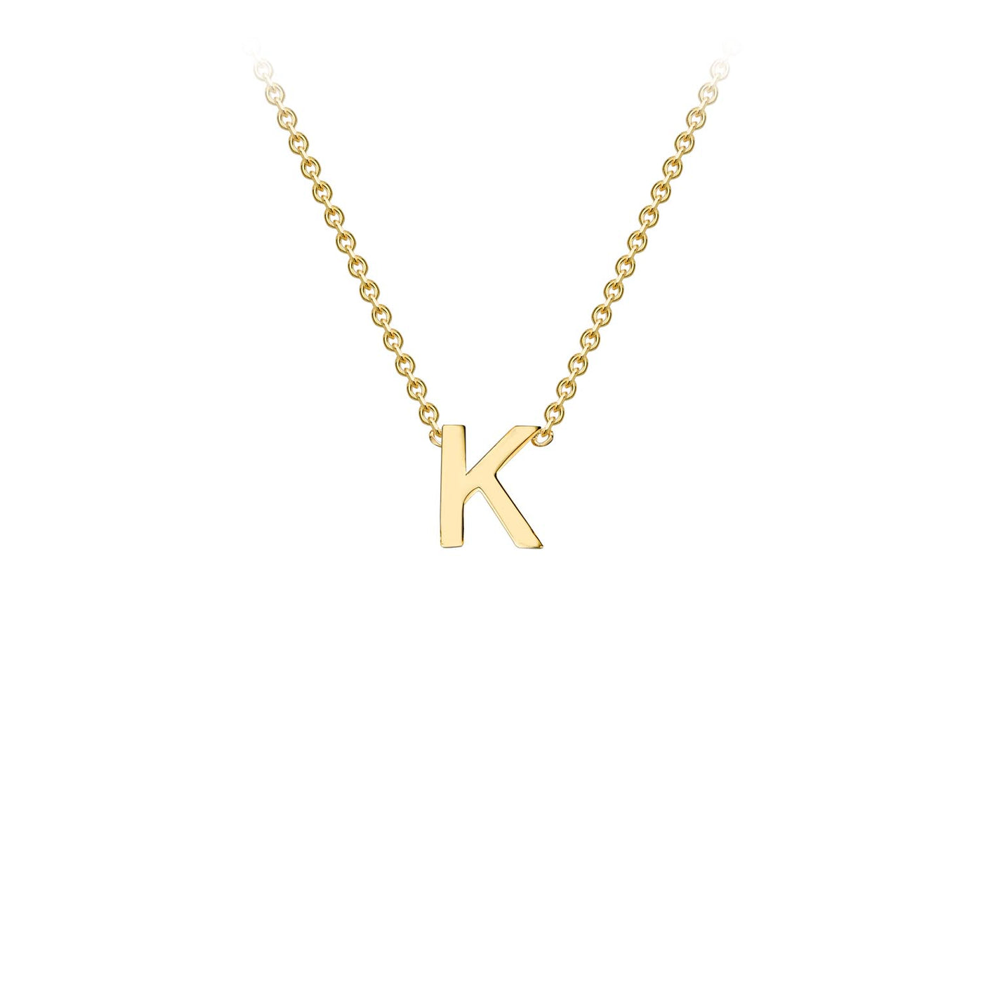 9k Yellow Gold Initial 'K' Necklace