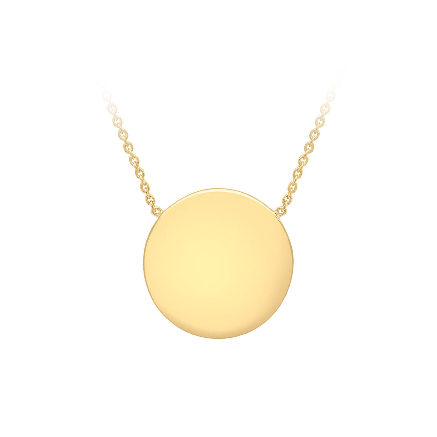 9k Yellow Gold Engravable Disc Necklace