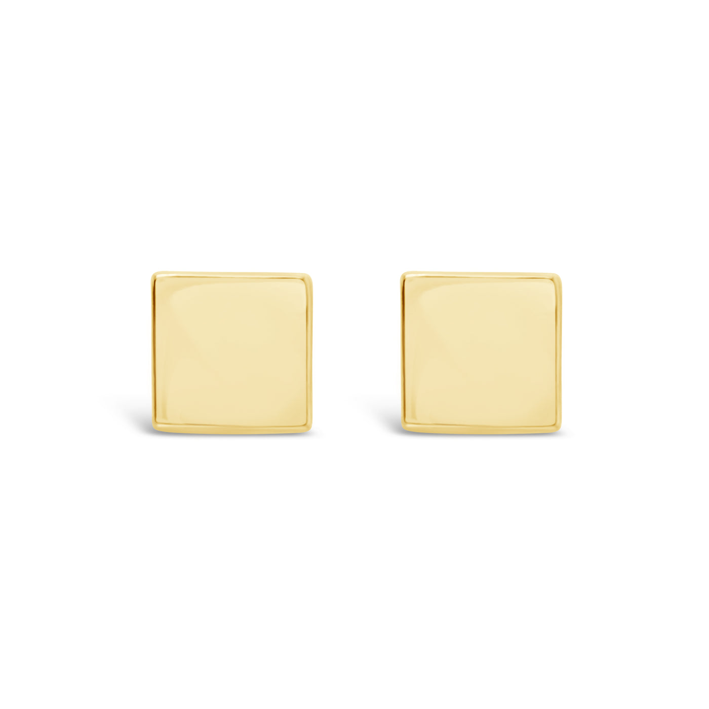 9ct Yellow Gold Curved Square Stud Earrings