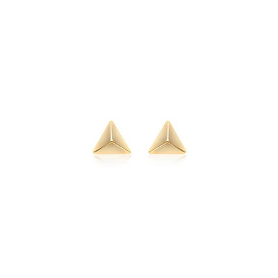 9k Yellow Gold Pyramid Stud Earrings