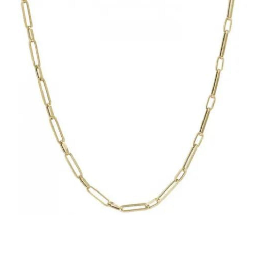 9k Yellow Gold Paper Link 45cm Necklace Chain