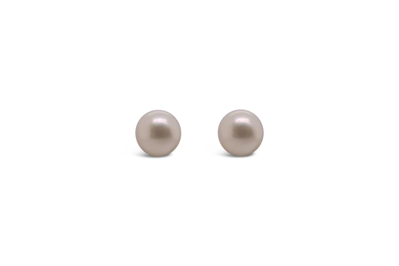 Allura Sterling Silver FW Button Pearl 6mm Stud Earrings
