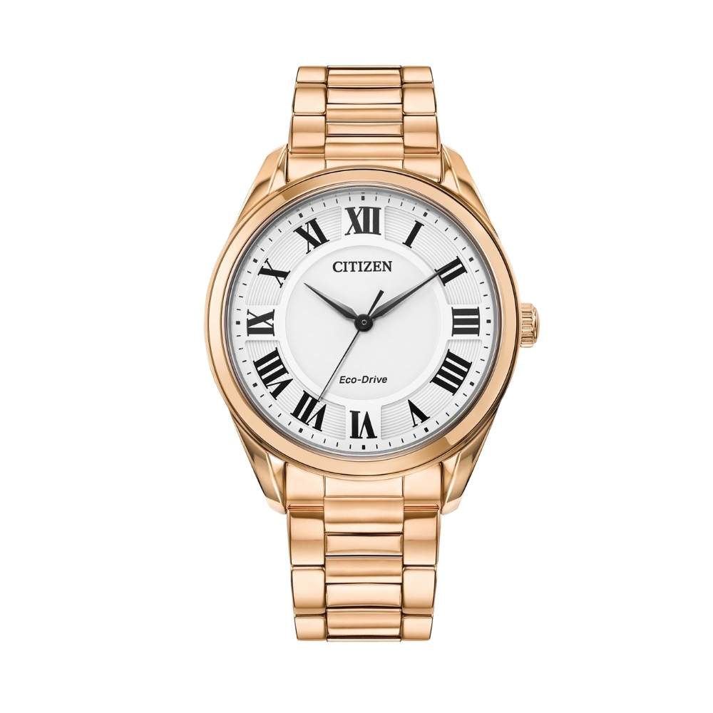 Citizen Arezzo White Dial Rose Gold-tone Watch (35mm)
