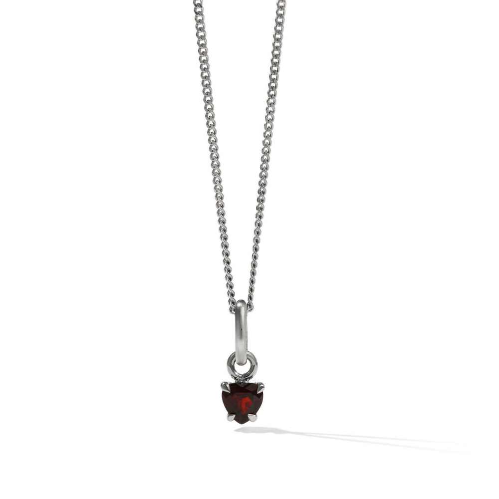 Meadowlark Thai Garnet Micro Heart Jewel Necklace - 50cm