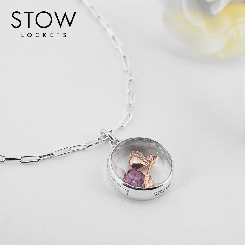 Stow Silver Medium Faceted Locket