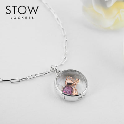 Stow Silver Medium Faceted Locket