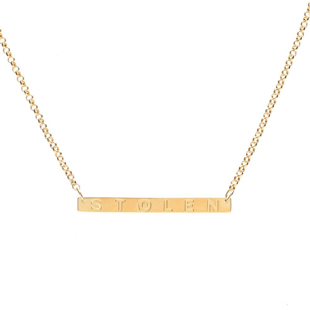 Stolen Girlfriends Club Stolen Plank Necklace - Gold Plated