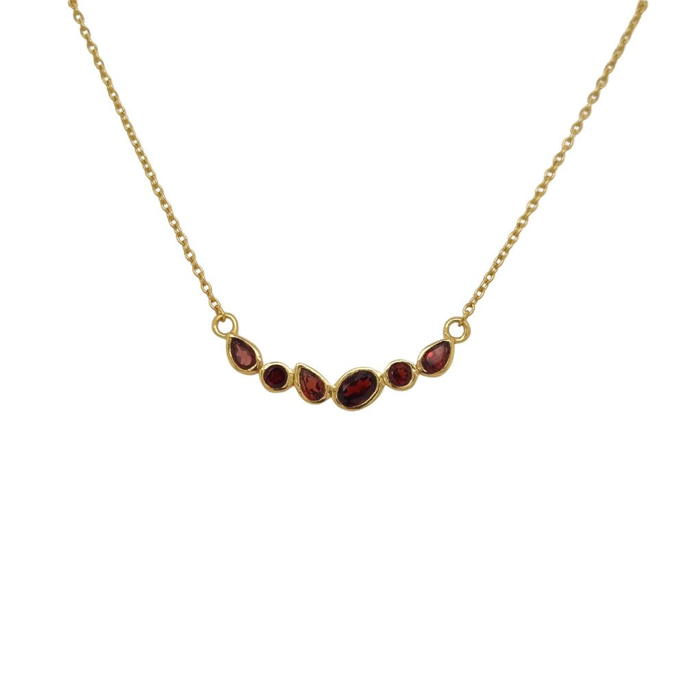 Luna 'Greip' Garnet Gold Necklace