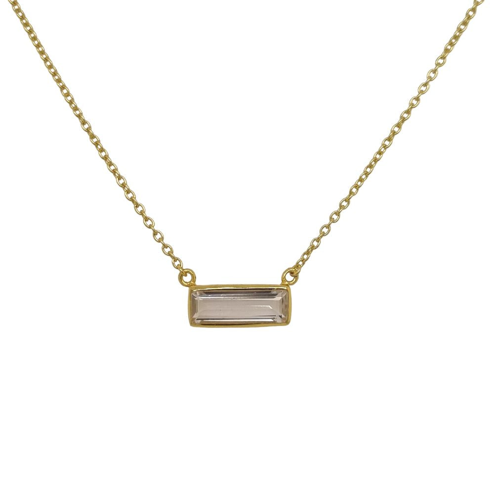 Luna 'Portia' Clear Quartz Gold Necklace