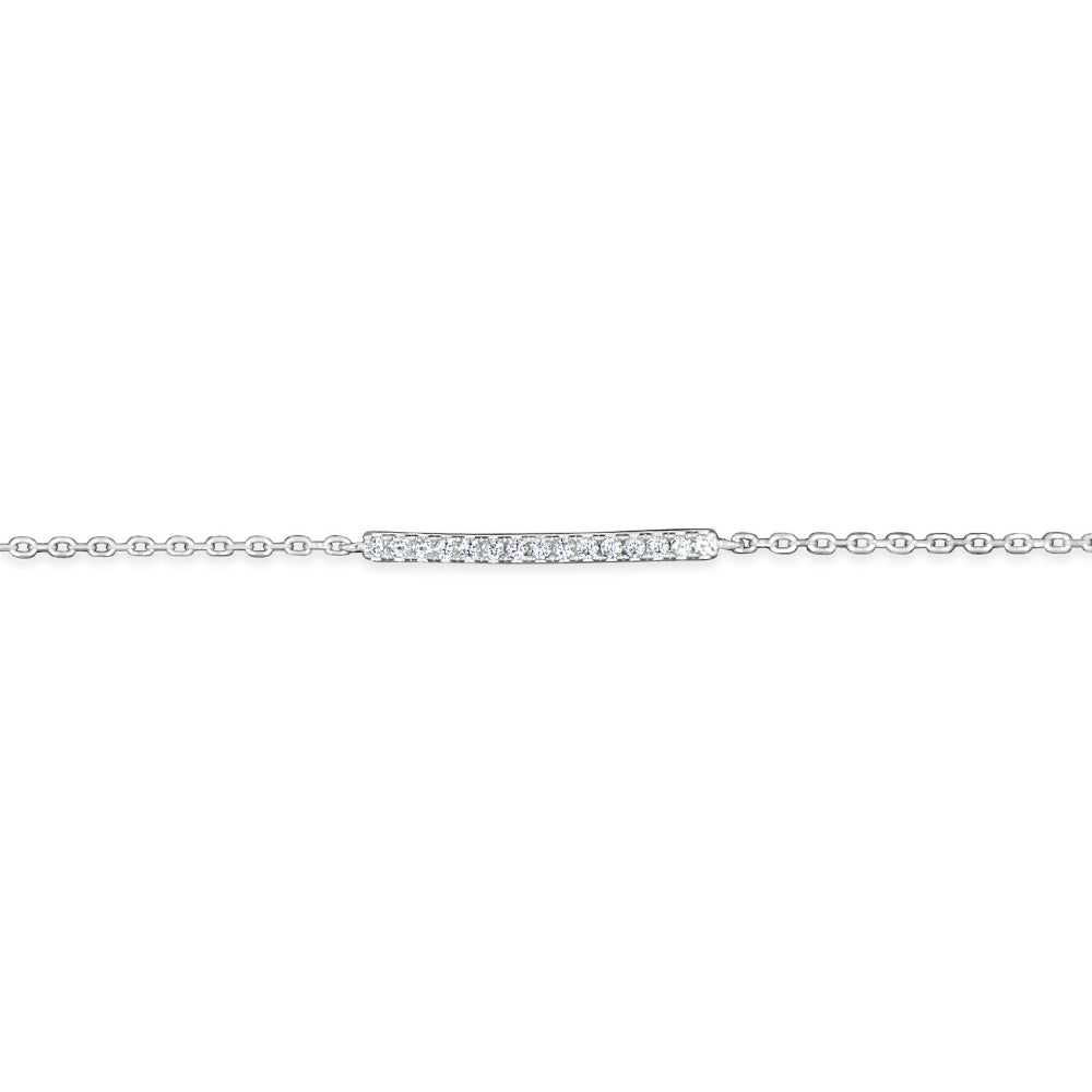 Grace 'Courage' Line Bracelet | Sterling Silver RH | CZ