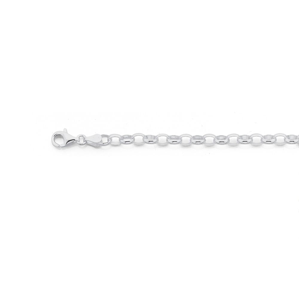 Omnia Sterling Silver Oval Belcher Bracelet - 19cm