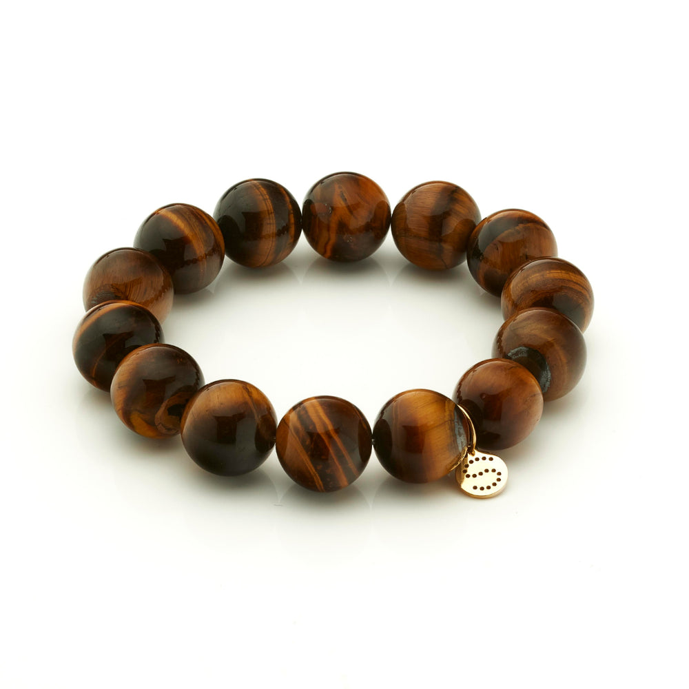 Silk & Steel Luna Tiger's Eye Bracelet | Gold