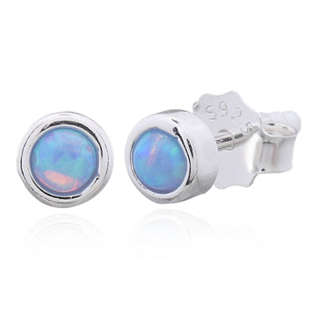 Luna "Nix' Blue Opalite Sterling Silver Stud Earrings